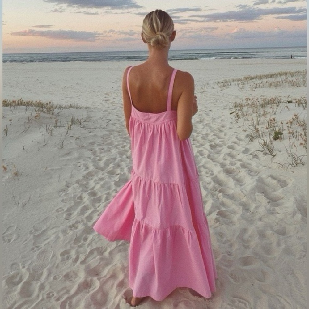 Pink Tiered Maxi Dress - Women